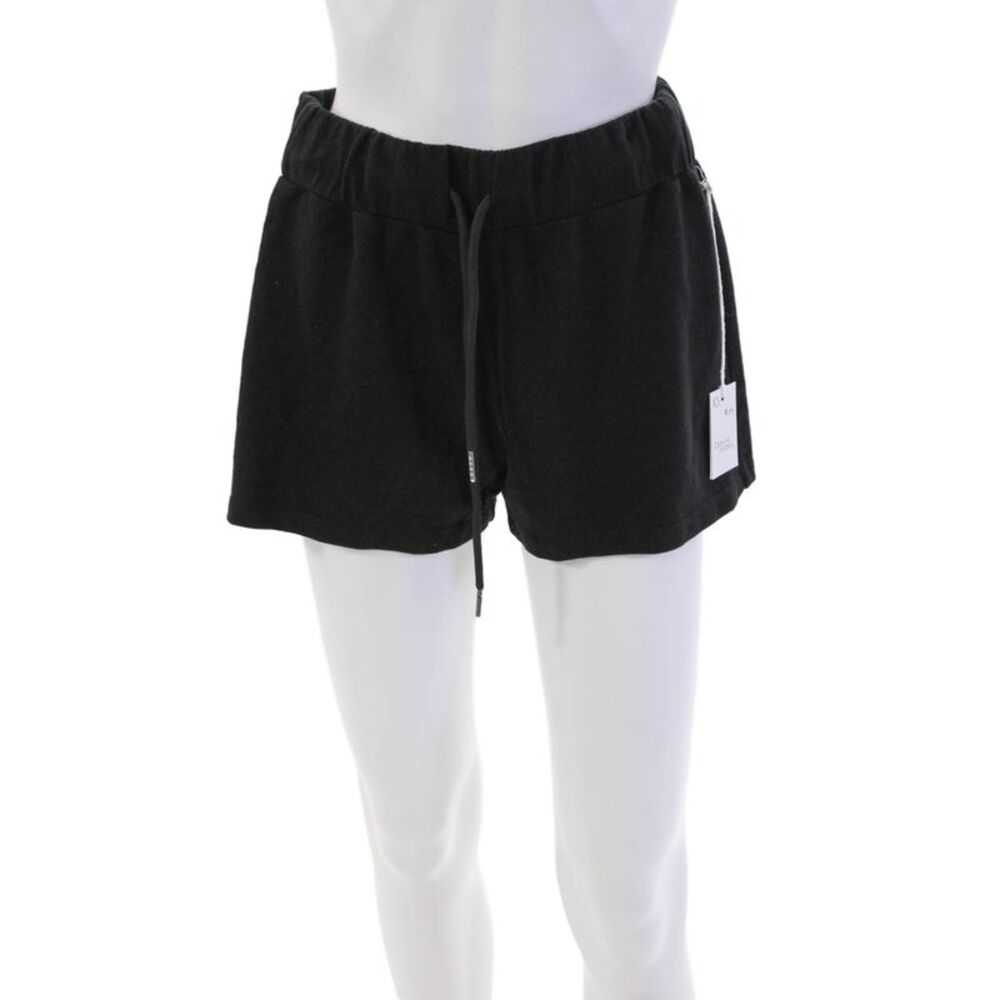 Lejule Cotton Donna Shorts Elastic Drawstring Waist Casual Shorts Black Size XS